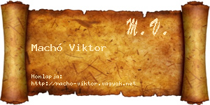 Machó Viktor névjegykártya