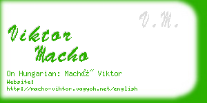 viktor macho business card